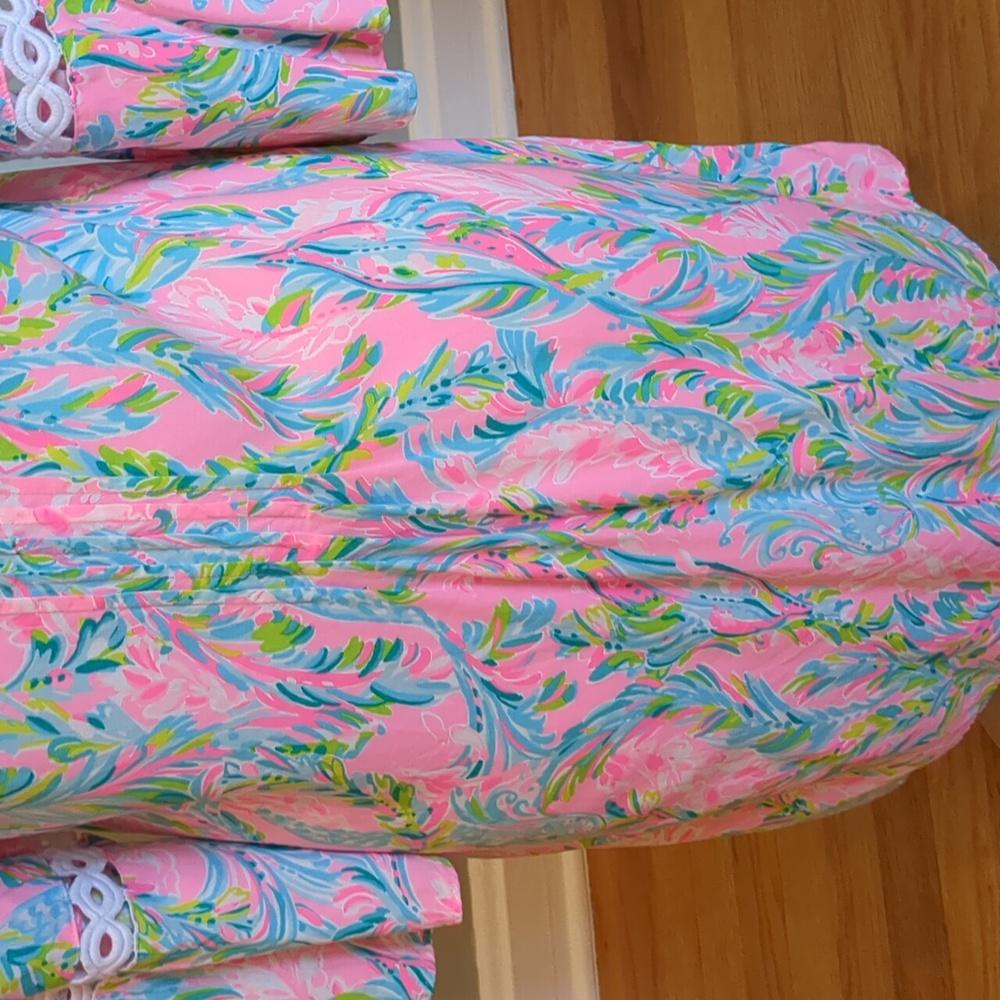 Lilly Pulitzer Hollie Tunic Pink and Blue Floral Dress XS - Picture 7 of 15